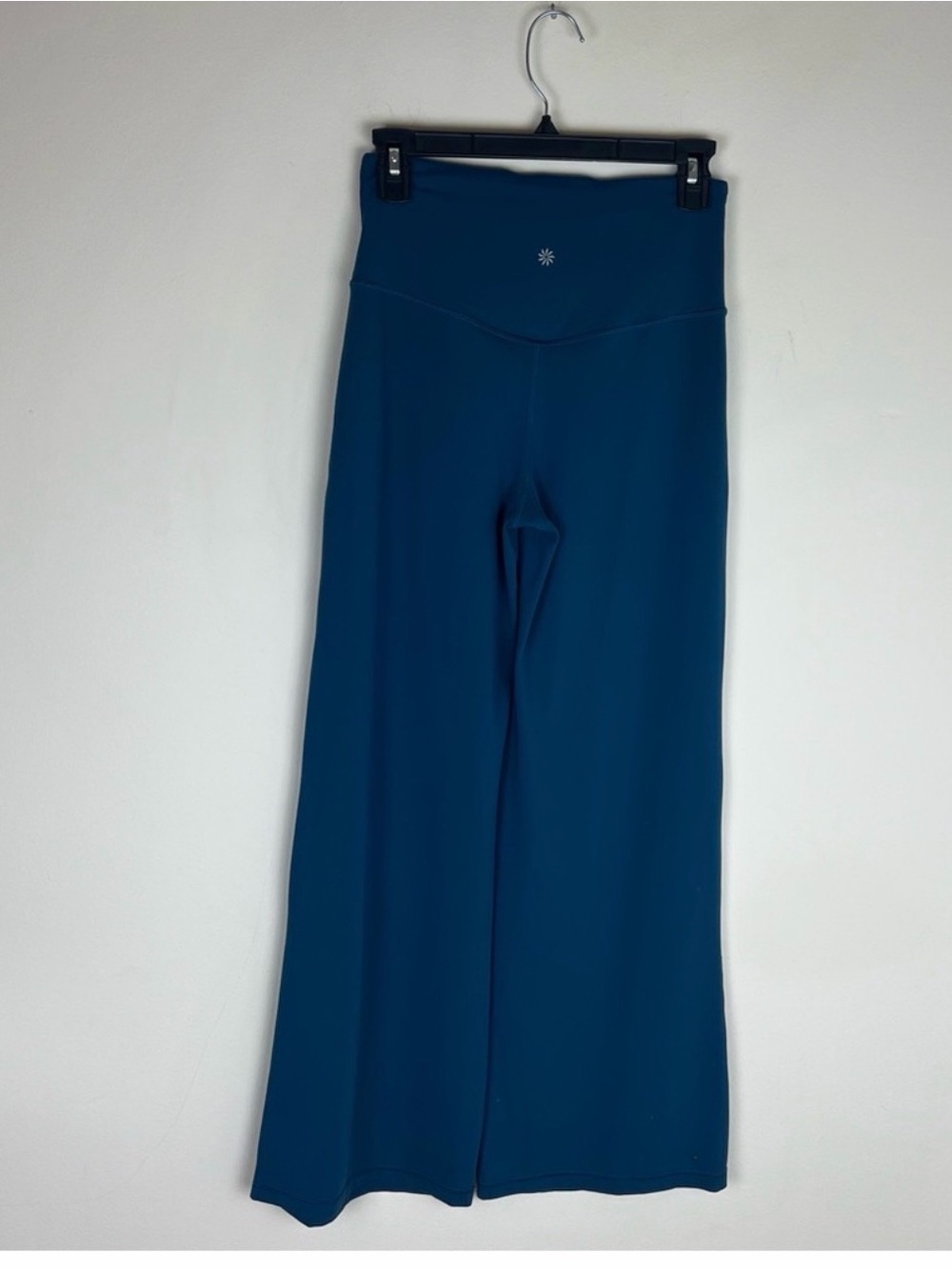 Athleta Elation Wide Leg Pant Dark Sardinia Blue Pants SOFT Yoga - Size S - Picture 4 of 6